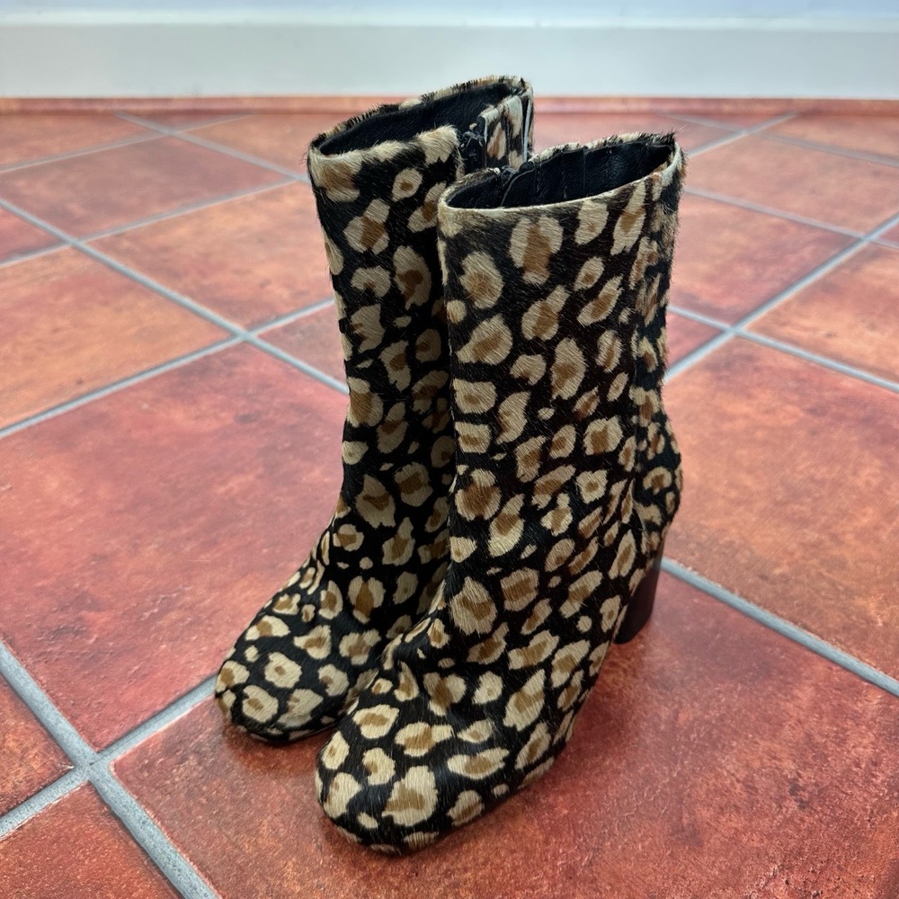 Miista London Calf Hair Animal Print Booties Size 35 - Picture 2 of 10